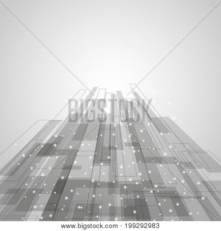 Abstract gray rectangles technology background, stock vector