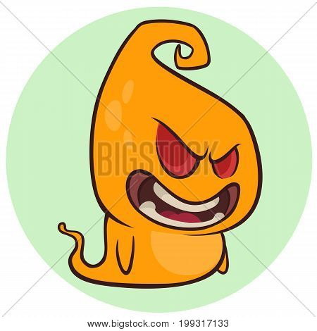 Naughty ghost smiling cartoon. Halloween vector illustration