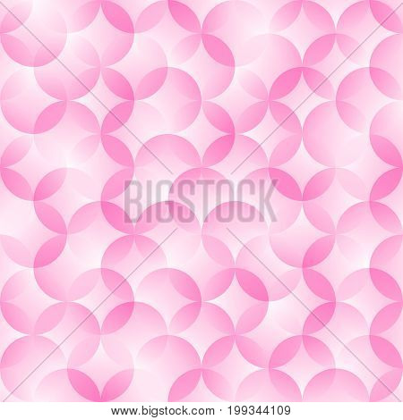 Pink abstract background with faded circles. Baby tender seamless pattern mosaic texture.