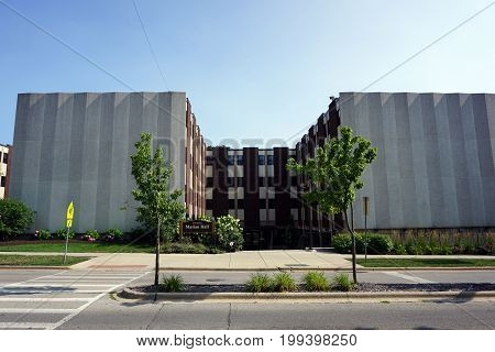 JOLIET, ILLINOIS / UNITED STATES - JULY 17, 2017: Students at the University of Saint Francis may reside in the Marian Residence Hall.