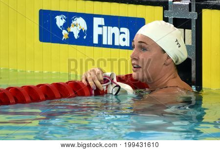 Hong Kong China - Oct 30 2016. OTTESEN Jeanette (DEN) after the Women's Freestyle 100m Final. FINA Swimming World Cup Victoria Park Swimming Pool.
