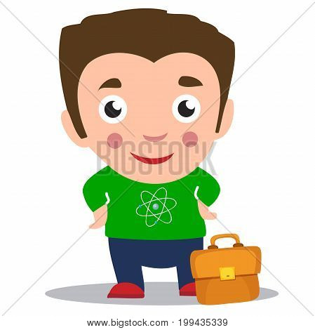 Vector illustration - Cartoon caricature portrait of teachers Physics