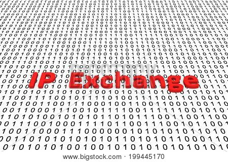 IP Exchange in the form of binary code, 3D illustration