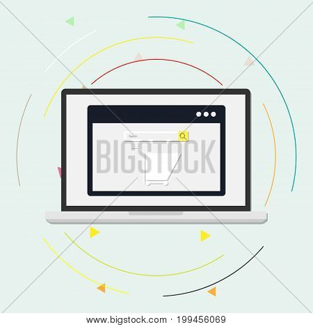 open laptop with and screen shopping online.