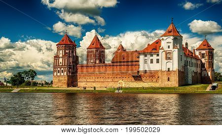 Belarus: famous Mir Castle in the summer