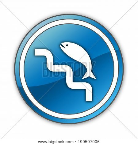 Icon Button Pictogram With Fish Ladder Symbol