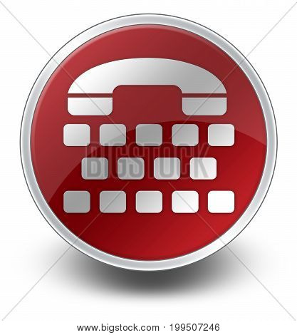 Icon Button Pictogram With Telephone Typewriter Symbol