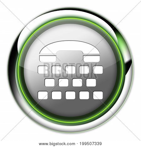 Icon Button Pictogram With Telephone Typewriter Symbol