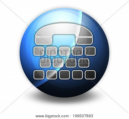 Icon Button Pictogram With Telephone Typewriter Symbol