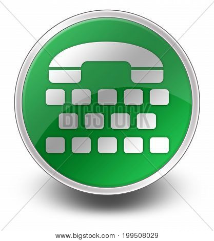 Icon Button Pictogram With Telephone Typewriter Symbol