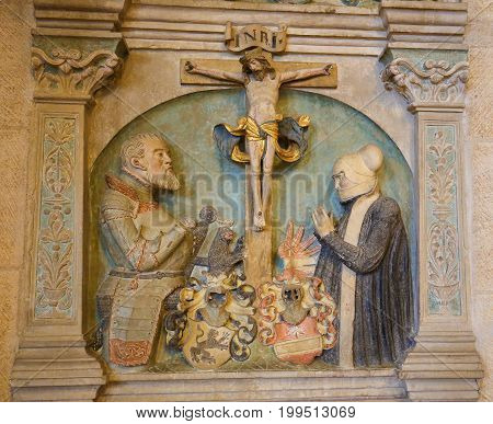 Statue In The Stiftskirche In Tubingen, Germany