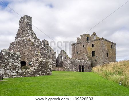 STONEHAVEN, SCOTLAND: JULY 24: The ruins of Dunnottar Castle on July 24, 2017 at Stonehaven, Scotland. Stonehaven is located in Aberdeenshire Scotland.