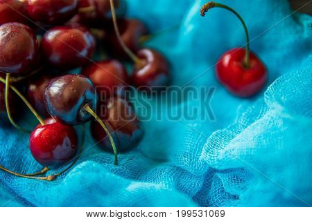 Сherry. Fresh Sweet Big Cherry. Red Organic Cherry