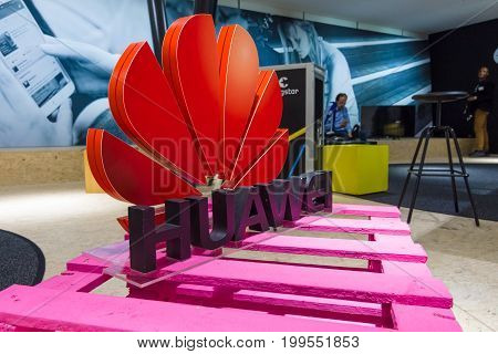 BERLIN - SEPTEMBER 04 2015: Stand of company Huawai. International radio exhibition Berlin (IFA2015).