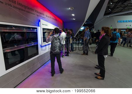 BERLIN - SEPTEMBER 04 2015: Stand by Siemens. International radio exhibition Berlin (IFA2015).