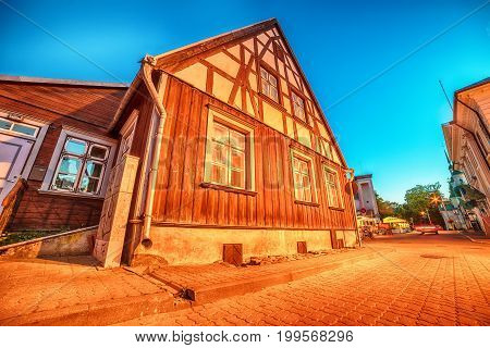 Parnu, Estonia, Baltic States: the old town at night