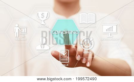 Coaching Mentoring Education Business Training Development E-learning Concept.
