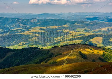 Path Down The Hillside To Picturesque Valley