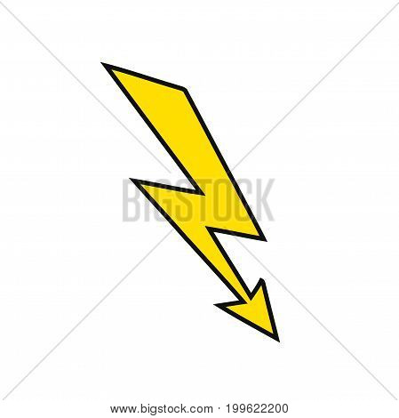 Lightning bolt icon. Electricity sign isolated on background. Vector stock.