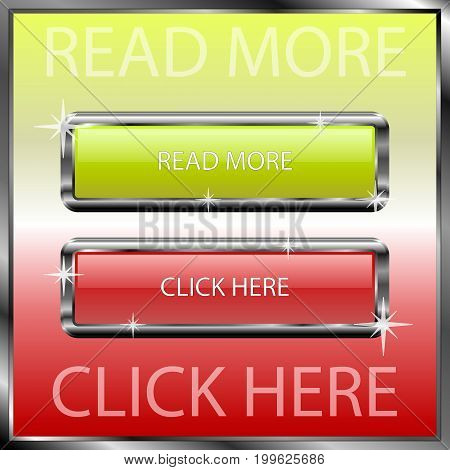 Read more and click here buttons on a color reflective surface