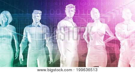Abstract Data of Population and Key Demographic People 3D Illustration Render