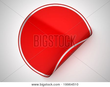 Rosso rotondo adesivo o etichetta