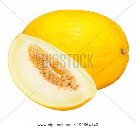 Set Of Yellow Melon Isolated On White Background