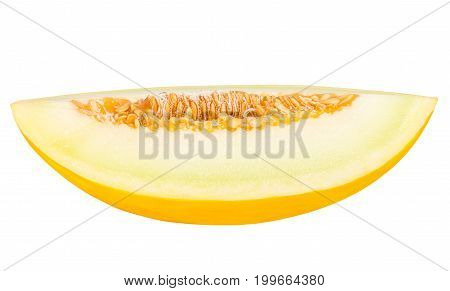 Yellow Cut Melon Isolated On White Background