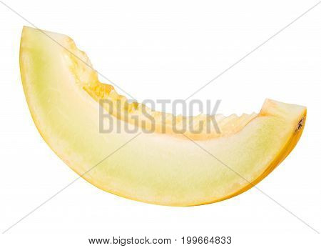 Yellow cut melon isolated on white background with clipping path