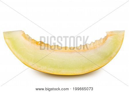 Yellow cut melon isolated on white background with clipping path
