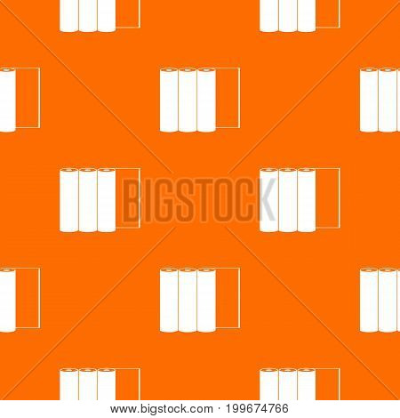 Rolls of paper pattern repeat seamless in orange color for any design. Vector geometric illustration