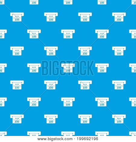 Winning cheque in casino pattern repeat seamless in blue color for any design. Vector geometric illustration