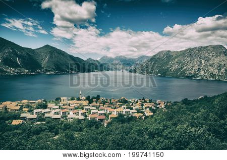 Old Historical Village Dobrota On A Coast