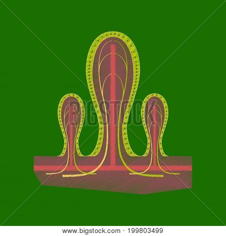 flat shading style icon intestinal villi anatomical