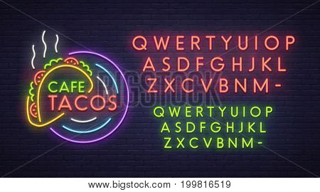 Taco Cafe Neon Sign Vector Photo Free Trial Bigstock