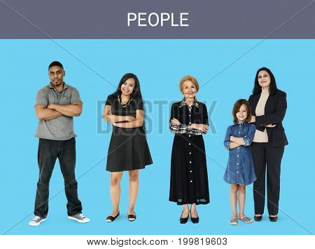 Diversity of People Generations Set Together Studio Isolated