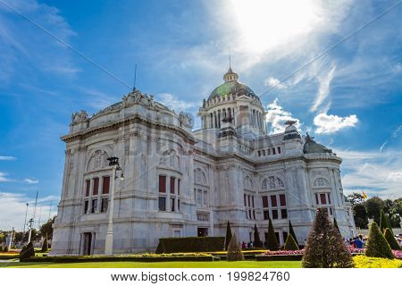 BANGKOK THAILAND - August 13: The Ananta Samakhom Throne Hall Thailand on August 13 2017. Built in Italian Renaissance and Neo Classic styleAnanta Samakhom Throne Hall is famous landmark in Bangkok