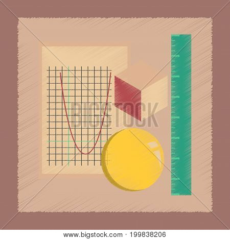 flat shading style icon education geometry lesson
