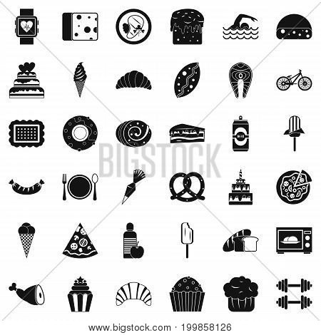Calories icons set. Simple style of 36 calories vector icons for web isolated on white background