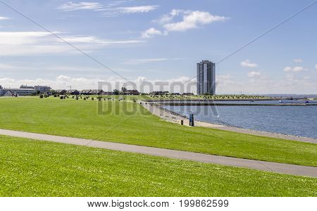 coastal scenery around Buesum in Dithmarschen at Schleswig-Holstein Germany
