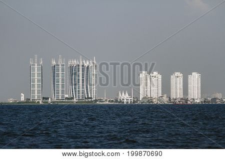 a number of building along the beach at JakartaIndonesia