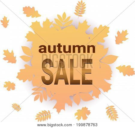 A banner of autumn leaves. Gradient background.