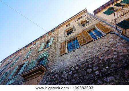 Beautiful Building In Valldemossa, Famous Old Mediterranean Village Of Majorca Spain.