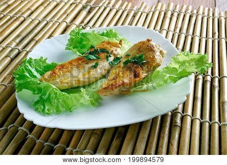 kekikli tavugu - Turkish thyme chicken close up  traditional meal
