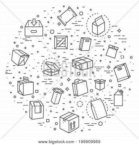Simple Set of Box Related Vector Line Icons. Contains such Icons as Open Box, Package Return, Wooden Crate