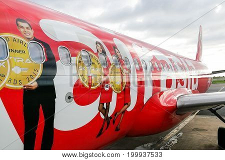 Kuala Lumpur Malaysia June 25 2017: Airasia Berhad Is A Malaysian Low-cost Airline Headquartered Nea