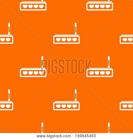 Router pattern repeat seamless in orange color for any design. Vector geometric illustration