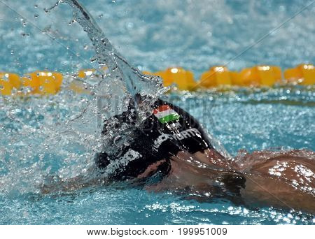 Hong Kong China - Oct 30 2016. Competitive swimmer Gergely GYURTA (HUN) swimming in the Men's Freestyle 1500m Final. FINA Swimming World Cup Victoria Park Swimming Pool.