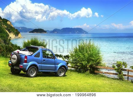 Greece, The island of Zakynthos 12.06.2017 .Lovely view of the Ionian Sea. Zakynthos Island The Ionian Sea.