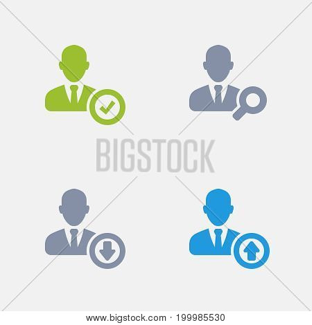 Business Employment - Granite Icons. A set of 4 professional, pixel-perfect icons designed on a 32x32 pixel grid.